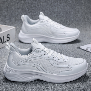 Logo del marchio da uomo alla moda Sneakers <span class=keywords><strong>sportive</strong></span> Ultra leggere in maglia bianca taglie forti EU 49 50 US15 16 <span class=keywords><strong>scarpe</strong></span> da corsa bianche nere - Product Image 5