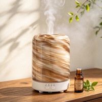 Diffuseur d'arômes USB, diffuseur électrique d'huiles essentielles, humidificateur d'air en verre fait main avec lumière LED