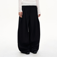 Pantalon de costume décontracté pour homme, coupe droite, ample, à jambe large, taille mi-haute, longueur au sol, style baggy, pantalon de ville, personnalisé ODM