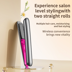 Custom Logo Travel Dual Voltage Wireless <strong>Hair</strong> <strong>Straightener</strong> 2 in <strong>1</strong> Smooth Flat Iron <strong>Hair</strong> Styling Electric <strong>Hair</strong> <strong>Straightener</strong>