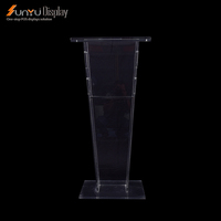 Atril acrílico de plexiglás transparente personalizado al por mayor de calidad soporte de podio acrílico transparente podio púlpito atril Iglesia