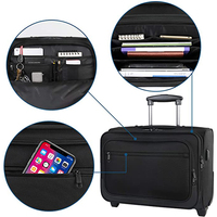 Sac à roulettes pour ordinateur portable 17 pouces, mallette à roulettes étanche avec roues et Port de charge USB