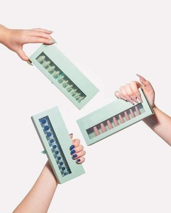 Boîte <span class=keywords><strong>rigide</strong></span> vide de luxe personnalisée de haute qualité avec fermeture magnétique étanche pour présentation d'ongles artificiels à presser, avec gaufrage - Product Image 3