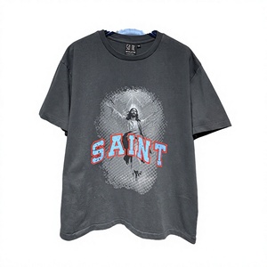 เสื้อยืดคอตตอนลายกราฟิกวินเทจทรงโอเวอร์ไซส์แขนสั้นสไตล์สตรีทแวร์สำหรับผู้ชาย  รับผลิตตามสั่ง พร้อมสกรีนโลโก้ ขายส่งสินค้าคุณภาพสูง - Product Image 2
