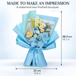 Bouquet de tulipes au crochet de qualité supérieure, fleurs artificielles tricotées à la main, plante en pot, décoration élégante pour le bureau et la maison, fournisseur de cadeaux - Product Image 2