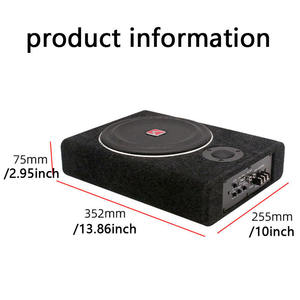 Subwoofer de voiture à montage peu profond 12V actif à bobine simple 600W RMS, caisson de basses trapézoïdal sous siège pour DJ - Product Image 2