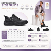 Chaussures décontractées pour hommes, entièrement noires, respirantes, en cuir grainé, semelle épaisse, amortissantes, antidérapantes, sportives