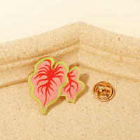 Broche en émail élégante en forme de feuille de plante tropicale (Caladium et Monstera) pour vêtements et sacs – Vente en gros