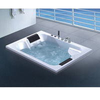 Baignoires Jacuzzi pour 2 Personnes FACING-TO-FACING, Hydromassage Intégré de Haute Qualité, Baignoires à Bulles pour Couples, Baignoires de Trempage WASOM