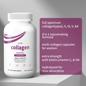 Cápsulas de Colágeno Múltiple de Marca Privada OEM con Biotina Hidratada y Vitaminas Tipo I, II, III, V, X - Sin OGM, de Animales Alimentados con Pasto - Product Image 4