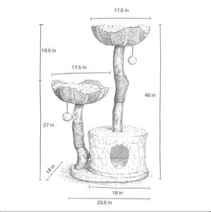 الخشب الصلب القط تسلق لعبة منزل خشبي القط شجرة خربشة أثاث - Product Image 5