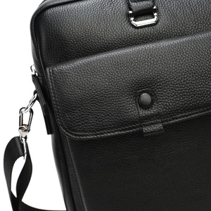 Sacoche de luxe portable en cuir véritable pour homme, en cuir de vachette pleine fleur, avec fermeture éclair, pour affaires et voyages - Product Image 4