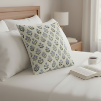 Housse de coussin en lin fleuri |   Housse de coussin imprimée motif plantes printanières pour la décoration du canapé du salon