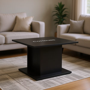 Tavolino da Caffè in Legno Ingegnerizzato Nero, Design Moderno con Piano Quadrato per Soggiorno - Product Image 2