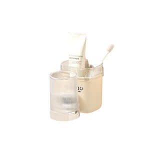 Porte-brosse à dents mural couleur crème, sans perçage, pour usage domestique dans les salles de bain et les toilettes. Approvisionnement direct d'usine. - Product Image 3