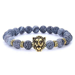 Gelang mata harimau batu Lava, dengan manik-manik kepala macan tutul buram pita energi modis untuk hadiah - Product Image 2