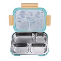 Boîte à lunch chauffable en acier inoxydable SUS304, étanche, avec 3 compartiments, compatible lave-vaisselle et écologique pour enfants