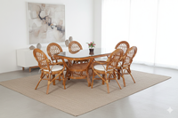 Juego de Comedor Moderno de Venta Caliente Inspirado en el Diseño de Java, Mesa Larga Hecha a Mano para Exteriores de Indonesia