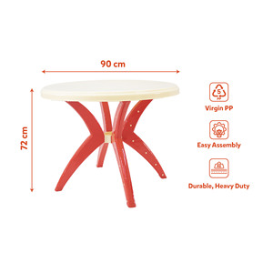 Outdoor Virgin PP Plastic Dining <b>Table</b> 90 Cm Durable Heavy Duty Waterproof <b>Foldable</b> Easy Assembly Contemporary Design Garden - Product Image 2