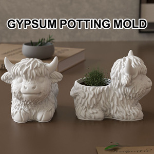 Molde de Silicona de Vaca de las Tierras Altas, Molde 3D para Macetas con Forma de Vaca, Molde para Macetas de Resina Reutilizable - Product Image 6