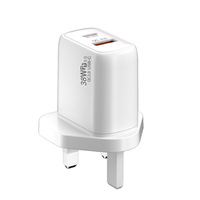 Pengisi daya dinding USB 38W kualitas terbaik, pengisi daya Super cepat untuk ponsel 16 15 pro max US EU UK Plug PD pengisi daya Tipe C perjalanan adaptor