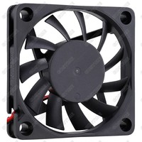 Ventilateur axial Gdstime GDA6010 60x60x10mm à roulement à billes DC 5V/12V/24V pour refroidissement de boîtier d'ordinateur avec dissipateur thermique en plastique pour impression 3D