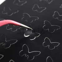 Pochoir aérographe pour ongles Coeur Papillon Étoile Autocollants pour ongles Y2K Charms Flowers Leaf Stamping Plates Airbrush Templates