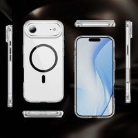 Nouvelle coque transparente de protection en TPU acrylique et métal pour 17 Air 16 15 Pro Max, antichoc, charge magnétique sans fil