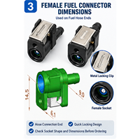 Connecteur de carburant hors-bord LINDA mâle-femelle à connexion rapide pour tuyau de réservoir de carburant marin et moteur de bateau