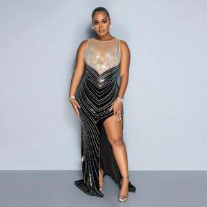 <span class=keywords><strong>Vestidos</strong></span> de Fiesta Elegantes sin Mangas, Largos hasta el Suelo, <span class=keywords><strong>para</strong></span> Invitadas de Boda, con Abertura Lateral, <span class=keywords><strong>para</strong></span> Mujer - Product Image 2