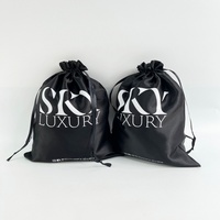 Sacs d'emballage personnalisés de haute qualité, luxueux, réutilisables, recyclables, en tissu doux, en satin de soie, imperméables, anti-poussière, promotionnels, couleur personnalisée
