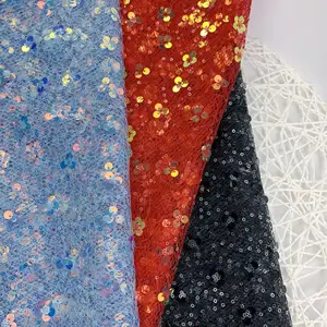 Beads Sequin Mesh Embroidery Tulle Lace Fabric High Quality Luxury Hand Beaded Gold Lace Fabric For Dress Sequins