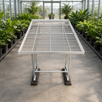 Table de pépinière mobile à roulettes avec panier de semis en treillis métallique monocouche, structure en acier, gain de place, vente en gros