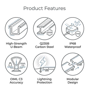 Báscula Digital para Camiones Jili <span class=keywords><strong>FSG</strong></span> 40T - 60T, Báscula de Pesaje de Alta Resistencia Personalizada, Alta Precisión, Certificación OIML IP68 para Aplicaciones de Minería - Product Image 2