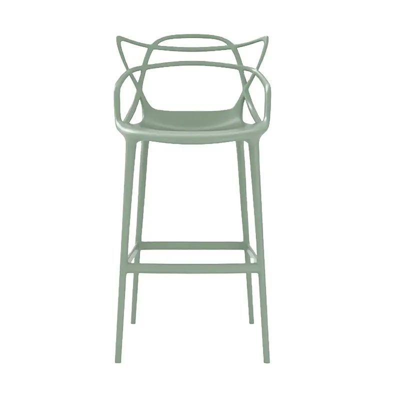 심플한 디자인 주방 아침 식사 바 의자 꽃잎 모양 인테리어 장식 의자 PP 하이 바 의자