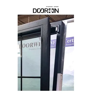 Doorwin Customized Double Glazed Thermal Break Aluminum Narrow Frame Window Aluminum Clad Wood Casement House Windows