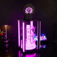 X987-U LED grande roue porte-verre à vin support tasse lueur charge balle tasse support liqueur bouteille affichage acrylique