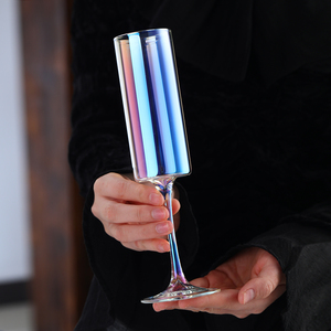 Verres à vin en verre borosilicate soufflé à la main, irisé, design européen, lavables au lave-vaisselle, ensemble <span class=keywords><strong>de</strong></span> flûtes colorées - Product Image 2
