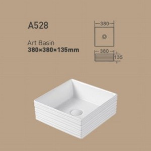 Lavabo de Cerámica Blanco CR A525B, 600x450mm, Lavabo de Encimera con un Solo Orificio - Product Image 5