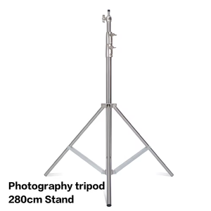 Équipement de studio <span class=keywords><strong>Hoto</strong></span> Diffusion en direct en acier inoxydable 2.8M Trépied rembourré à ressort Support léger robuste pour Softbox - Product Image 3