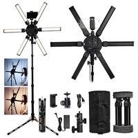 Mini anneau lumineux LED FT-06 60W, kit d'éclairage vidéo dimmable, lumière d'appoint pour la photographie et la création de contenu en direct