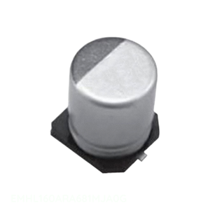 ตัวเก็บประจุแบบ SMD ยี่ห้อ Manufacturer Channel รุ่น EMHL160ARA681MJA0G ความจุ 680 ไมโครฟารัด ชนิดอลูมิเนียม 680UF 20% 16V - Product Image 1