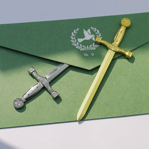 เครื่องเขียน Katana จากสเตนเลสอุปกรณ์หมุนได้อุปกรณ์ตัดปากกาสไตล์ที่เปิดจดหมายแว่นขยาย - Product Image 2