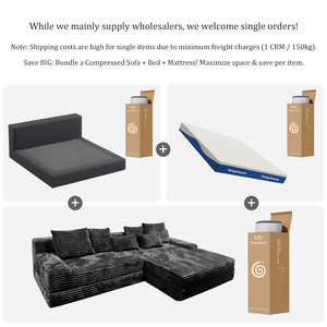 Juego de Sofás Esquineros Comprimidos en Caja, Esponja Pura Envasada al Vacío, Tapizado en Tela, Muebles Modulares Comprimidos para Sala de Estar - Product Image 4