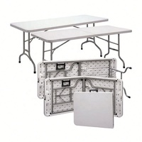 Table de jardin pliante portable à succès, 4/6/8 pieds, en plastique blanc, table de buffet moderne, chaises pour événements hôteliers