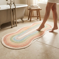 Tapis d'intérieur concentrique arc-en-ciel pastel pour chambre d'enfant, décoration moderne pour la maison