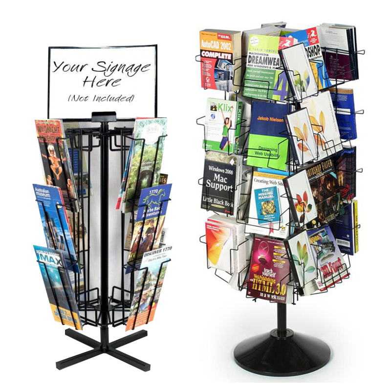 Apache Customized Light Duty Metal Brochure Display Racks for Book Store Supermarket Shelves — view 2