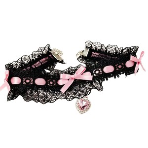Kalung Kucing Lolita, Liontin Anjing, Kalung Renda, Kerah Hewan Peliharaan, Aksesoris Anak Anjing, Perhiasan Anak Kucing Kulit PU, Gaya Putri - Product Image 6