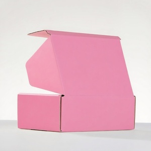 Изготовленная на заказ прочная застежка-молния Почтовая доставка розовые гофрированные коробки коробка для упаковки одежды - Product Image 3