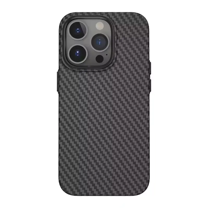 Magnetic Carbon Fiber Aramid Texture Slim Dry Hard PC Phone Cover Resin Carbon Fiber Phone Case For iPhone 12 13 14 15 Pro Max